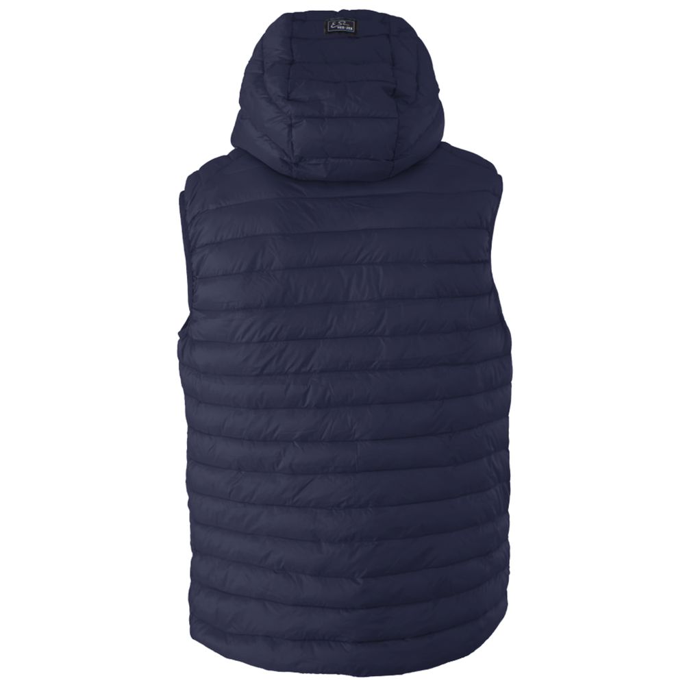Yes Zee Blue Nylon Vest with Hood