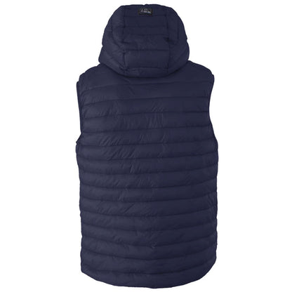 Yes Zee Blue Nylon Vest with Hood