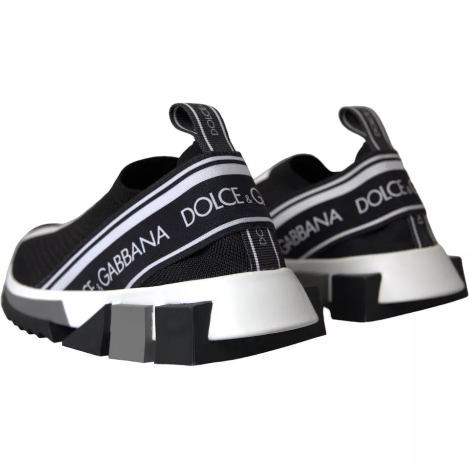 Dolce & Gabbana Women's Black & White Slip On Sorrento Sneakers