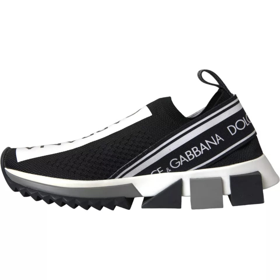 Dolce & Gabbana Women's Black & White Slip On Sorrento Sneakers