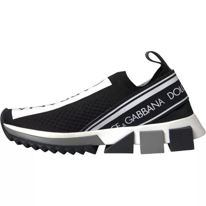 Dolce & Gabbana Women's Black & White Slip On Sorrento Sneakers