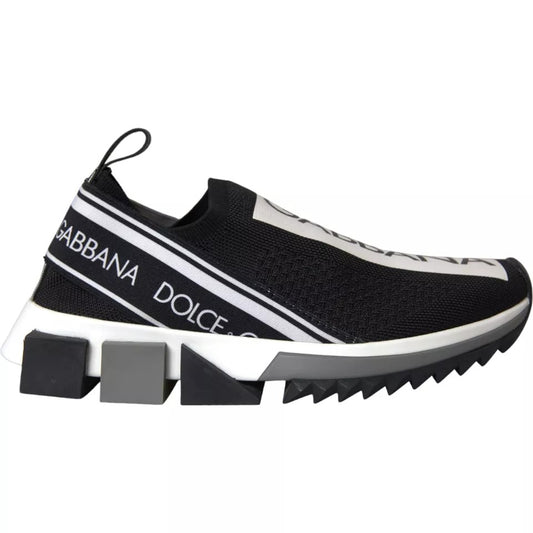 Dolce & Gabbana Women's Black & White Slip On Sorrento Sneakers