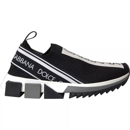 Dolce & Gabbana Women's Black & White Slip On Sorrento Sneakers