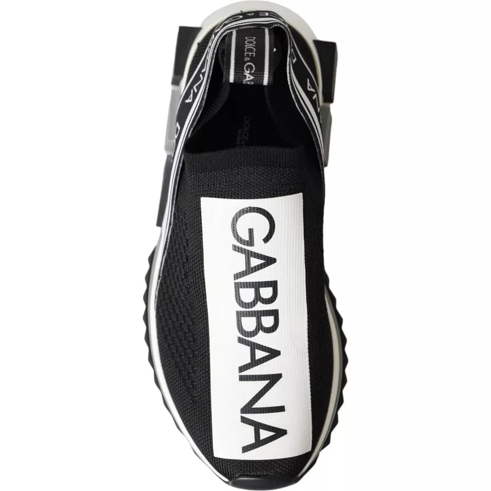 Dolce & Gabbana Women's Black & White Slip On Sorrento Sneakers