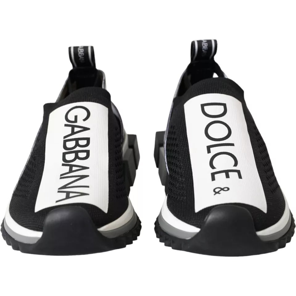 Dolce & Gabbana Women's Black & White Slip On Sorrento Sneakers