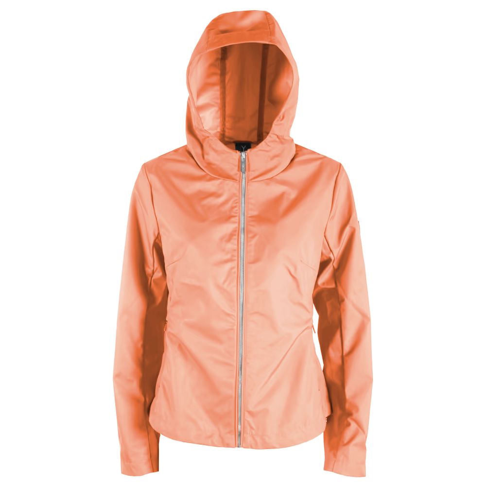Yes Zee Orange Polyester Jacket with Hood