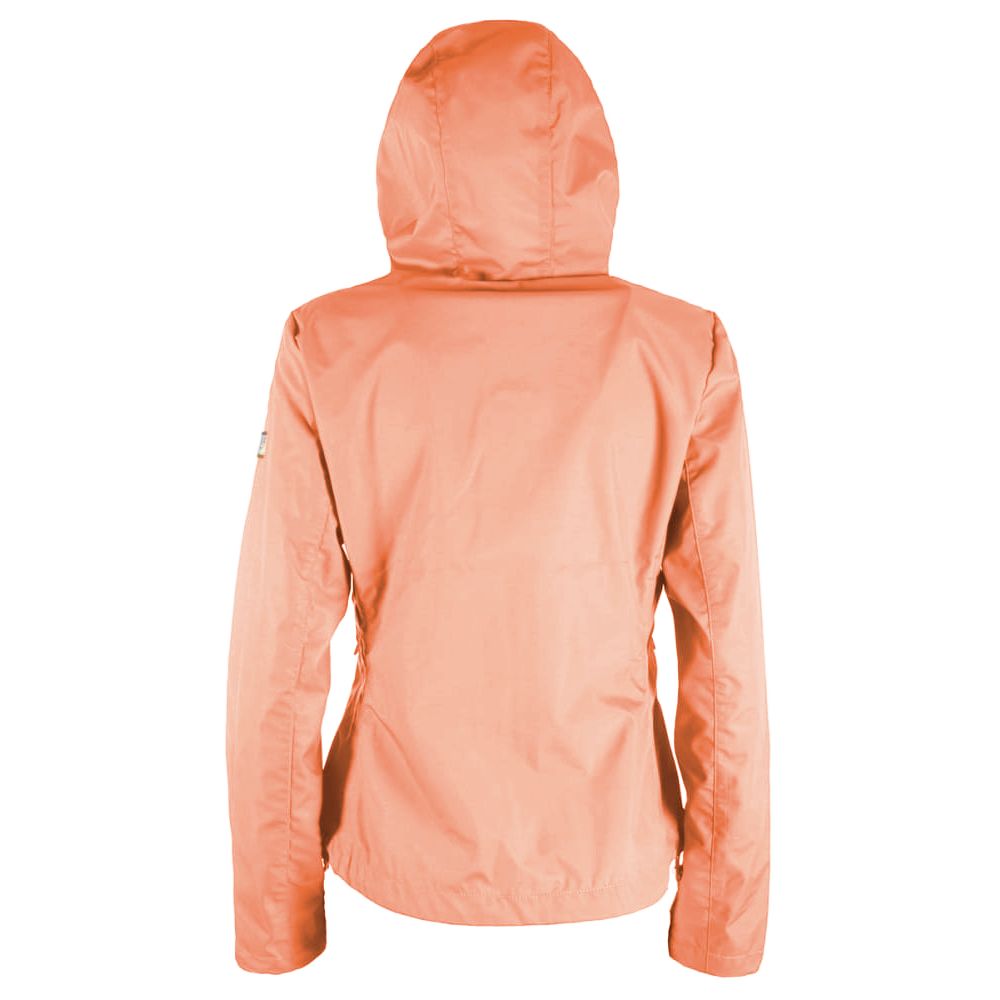 Yes Zee Orange Polyester Jacket with Hood