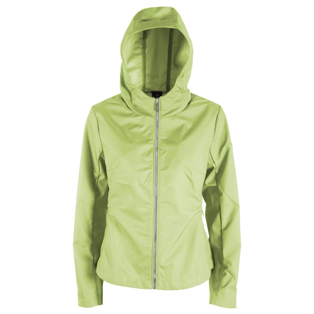 Yes Zee Green Polyester Jacket with Hood