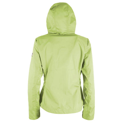 Yes Zee Green Polyester Jacket with Hood