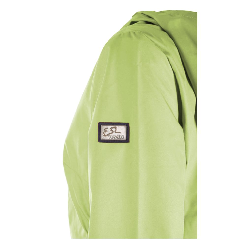 Yes Zee Green Polyester Jacket with Hood