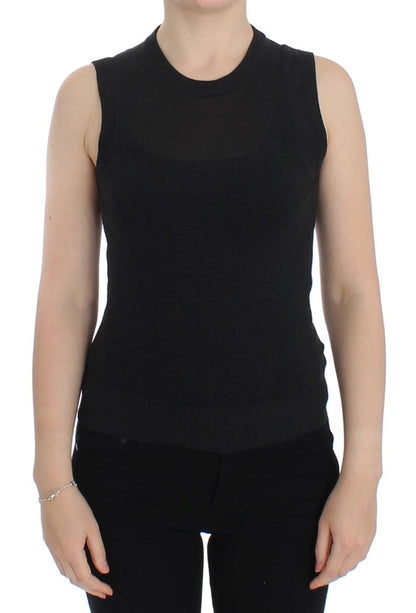  - Elegant Black Sleeveless Pullover Vest