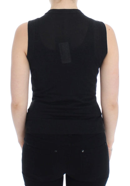  - Elegant Black Sleeveless Pullover Vest