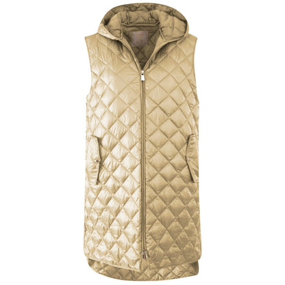 Yes Zee Quilted Beige Nylon Vest