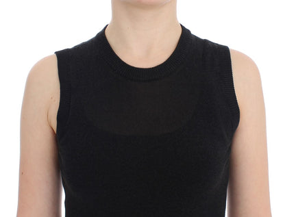  - Elegant Black Sleeveless Pullover Vest