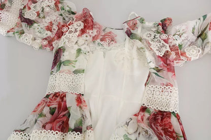 Dolce & Gabbana Silk Multicolour Floral Maxi Sheath Dress