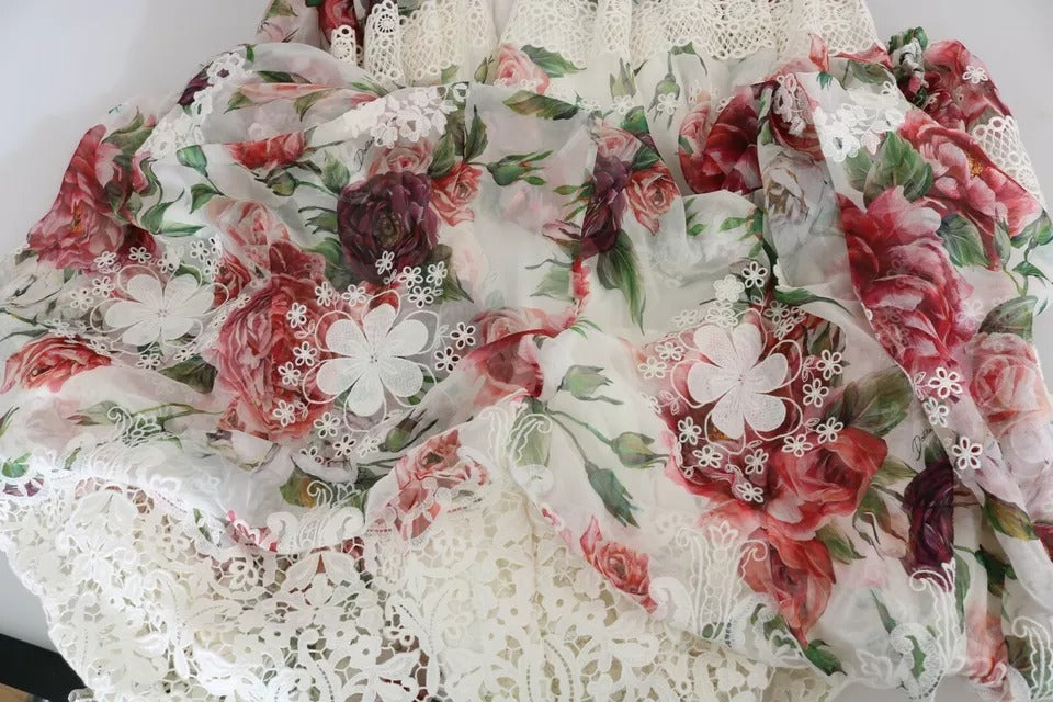 Dolce & Gabbana Silk Multicolour Floral Maxi Sheath Dress