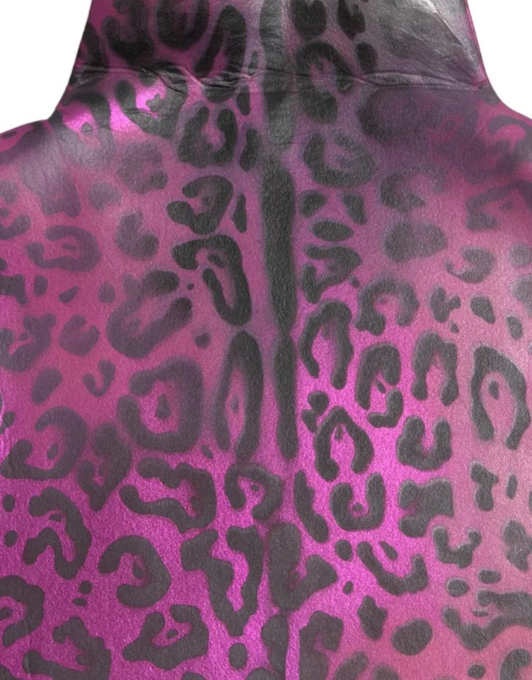 Dolce & Gabbana Pink Leopard Print Shift Midi Dress