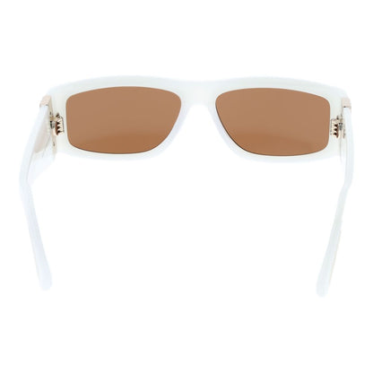 GCDS Unisex Sunglasses – White Frame with Brown Lenses, 57mm