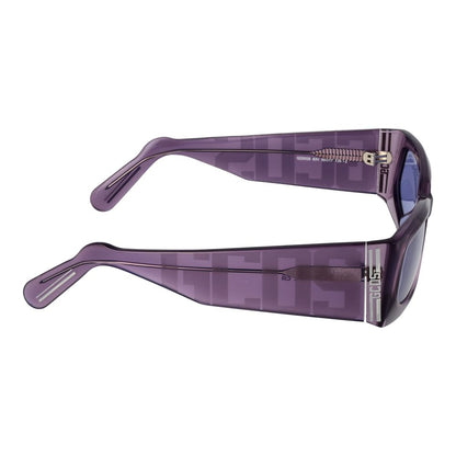 GCDS Unisex Sunglasses – Purple Frame with Blue Lenses, 55mm