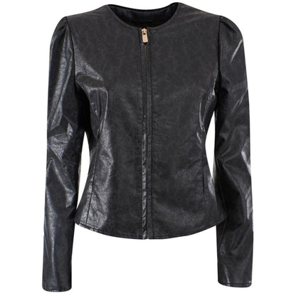 Yes Zee Black Polyethylene Jacket with Pleats