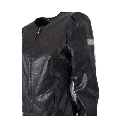 Yes Zee Black Polyethylene Jacket with Pleats