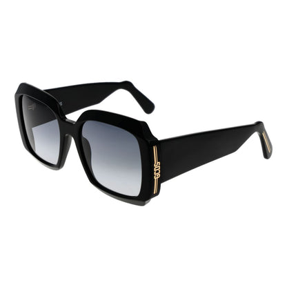 GCDS Unisex Black Sunglasses – Square Frame with Grey Gradient Lenses, 57mm
