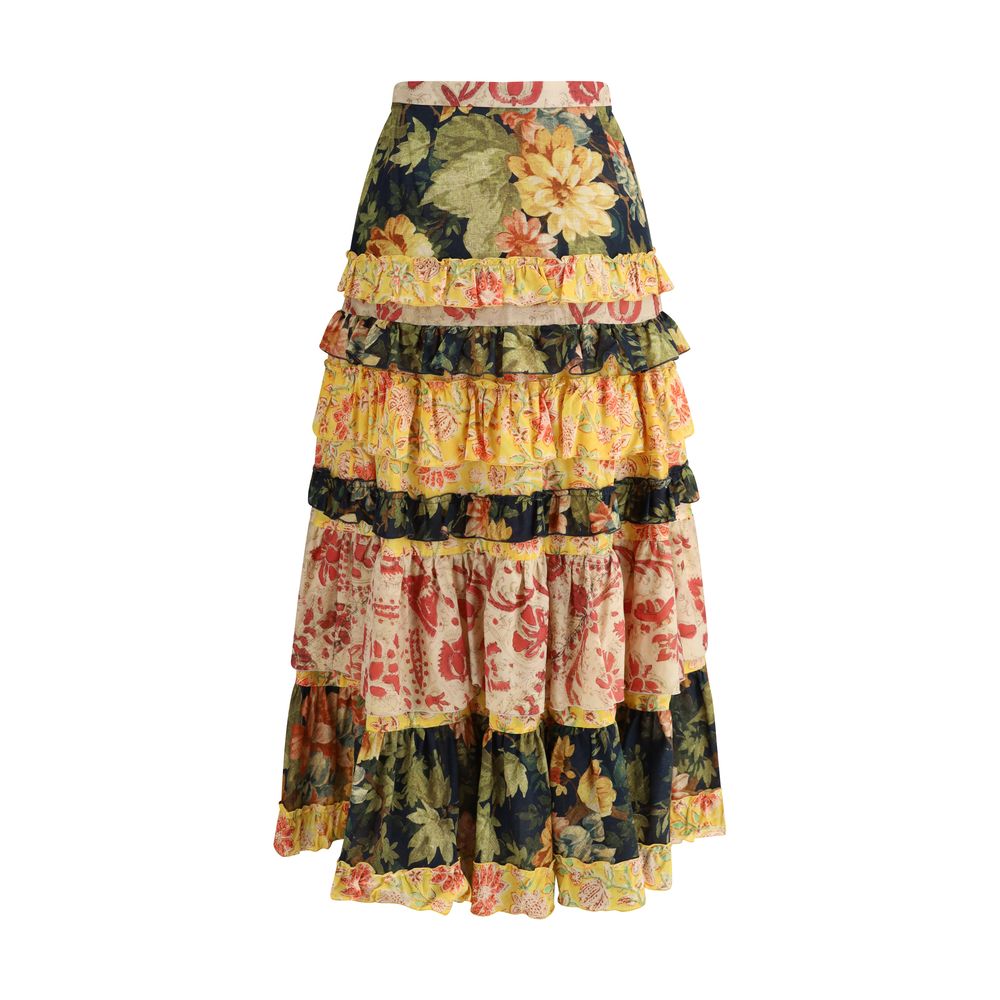 Valentino Long Flounce Skirt