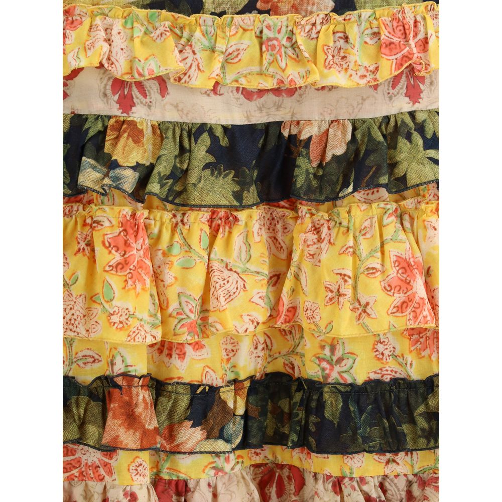 Valentino Long Flounce Skirt