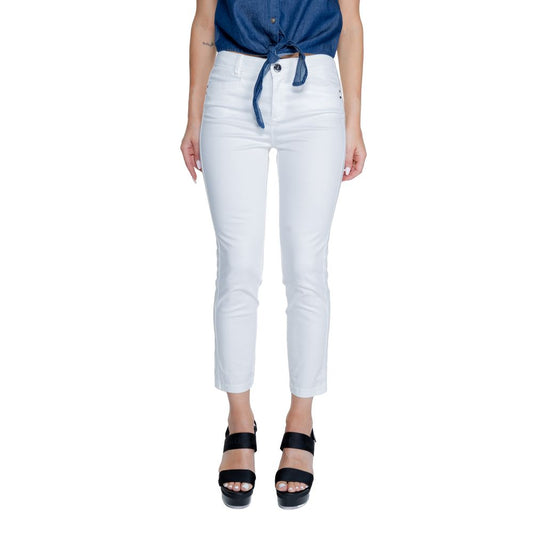 Street One White Cotton Cigarette Pants
