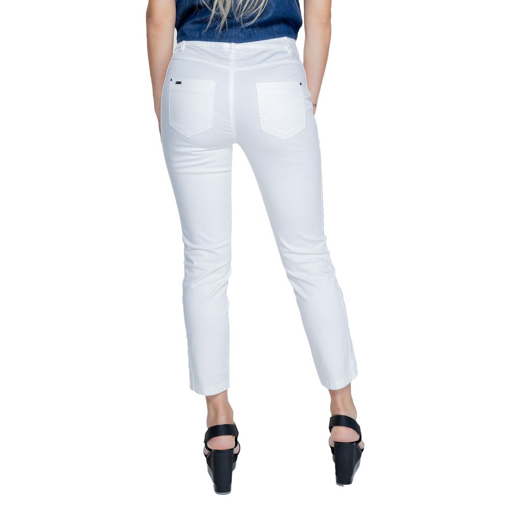 Street One White Cotton Cigarette Pants