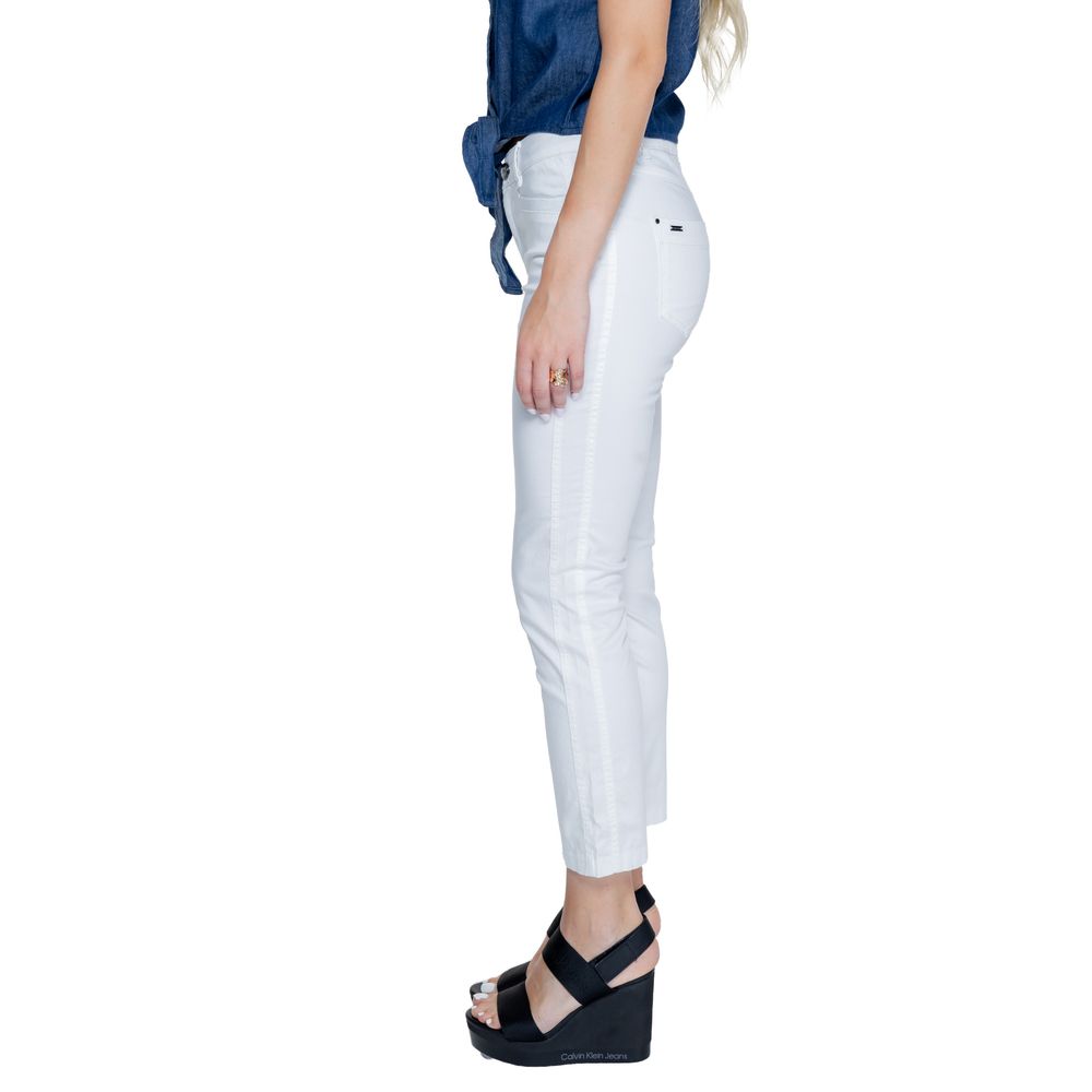 Street One White Cotton Cigarette Pants