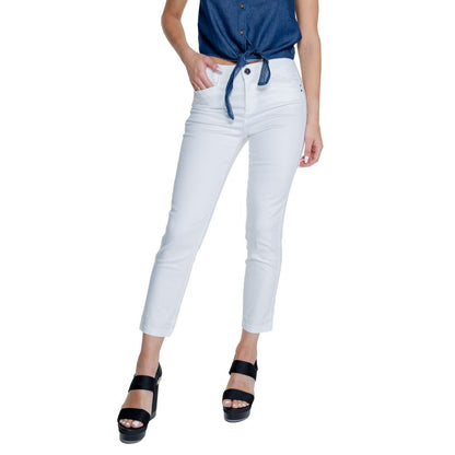 Street One White Cotton Cigarette Pants