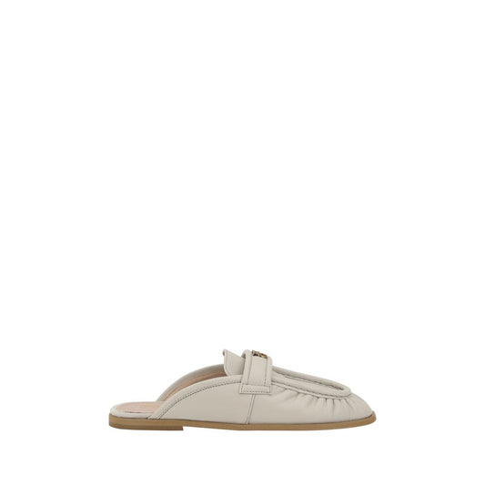 Naty Leather Mules with Love Birds Plaque by PINKO