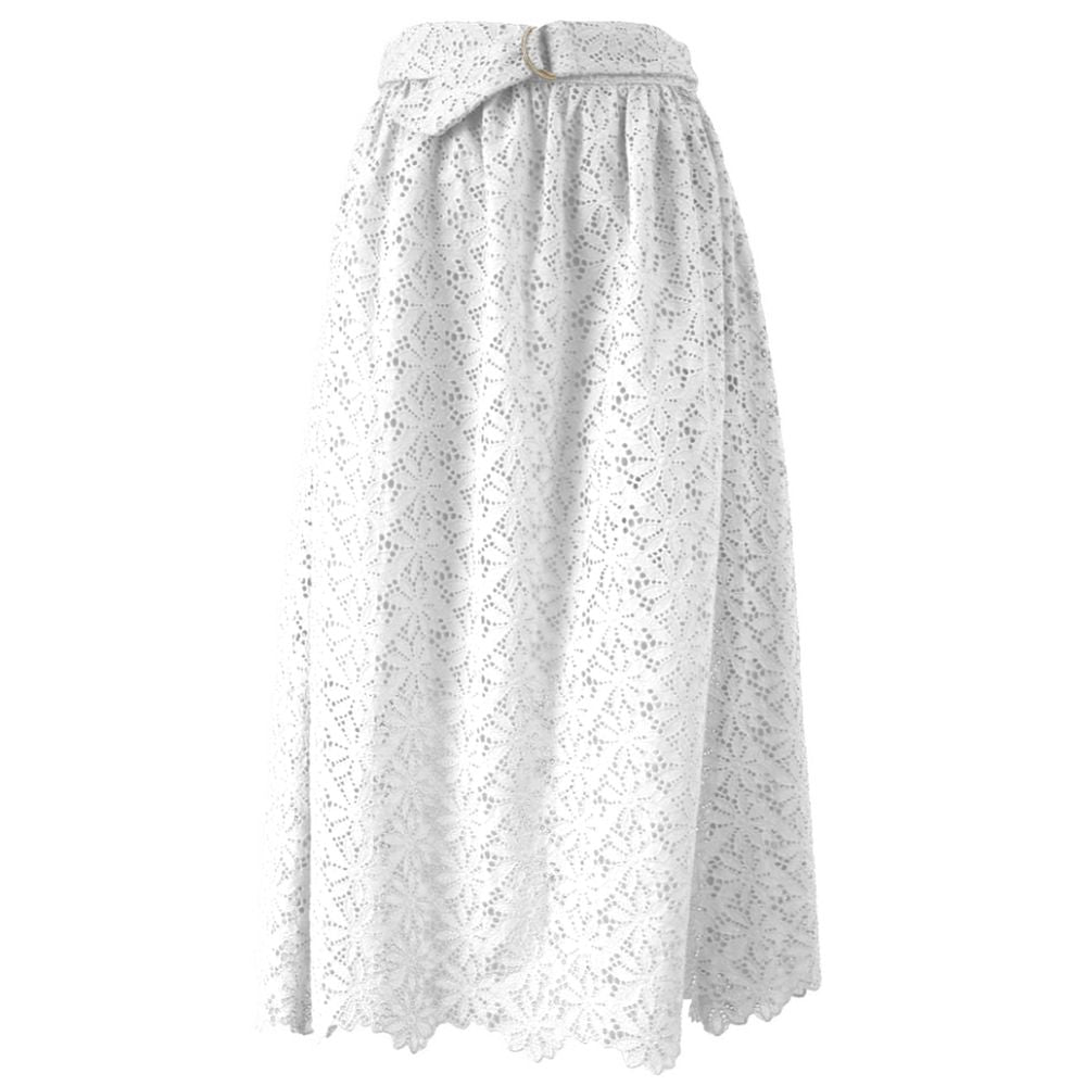 Yes Zee Embroidered Cotton Lace Long Skirt