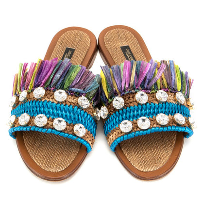 Dolce & Gabbana Multicolour Lambskin Women's Summer Sandals