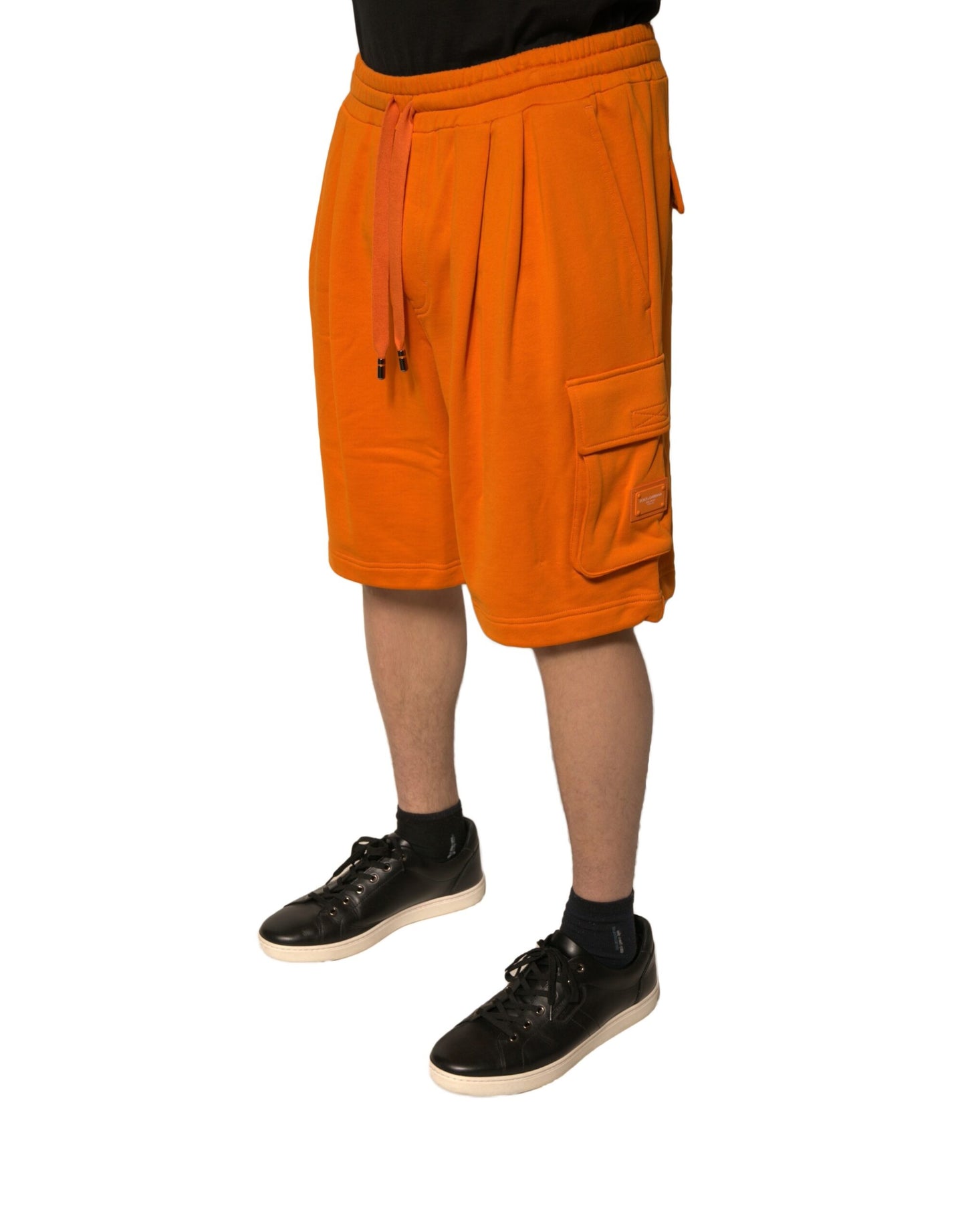 Dolce & Gabbana Orange Cotton Men's Casual Cargo Bermuda Shorts