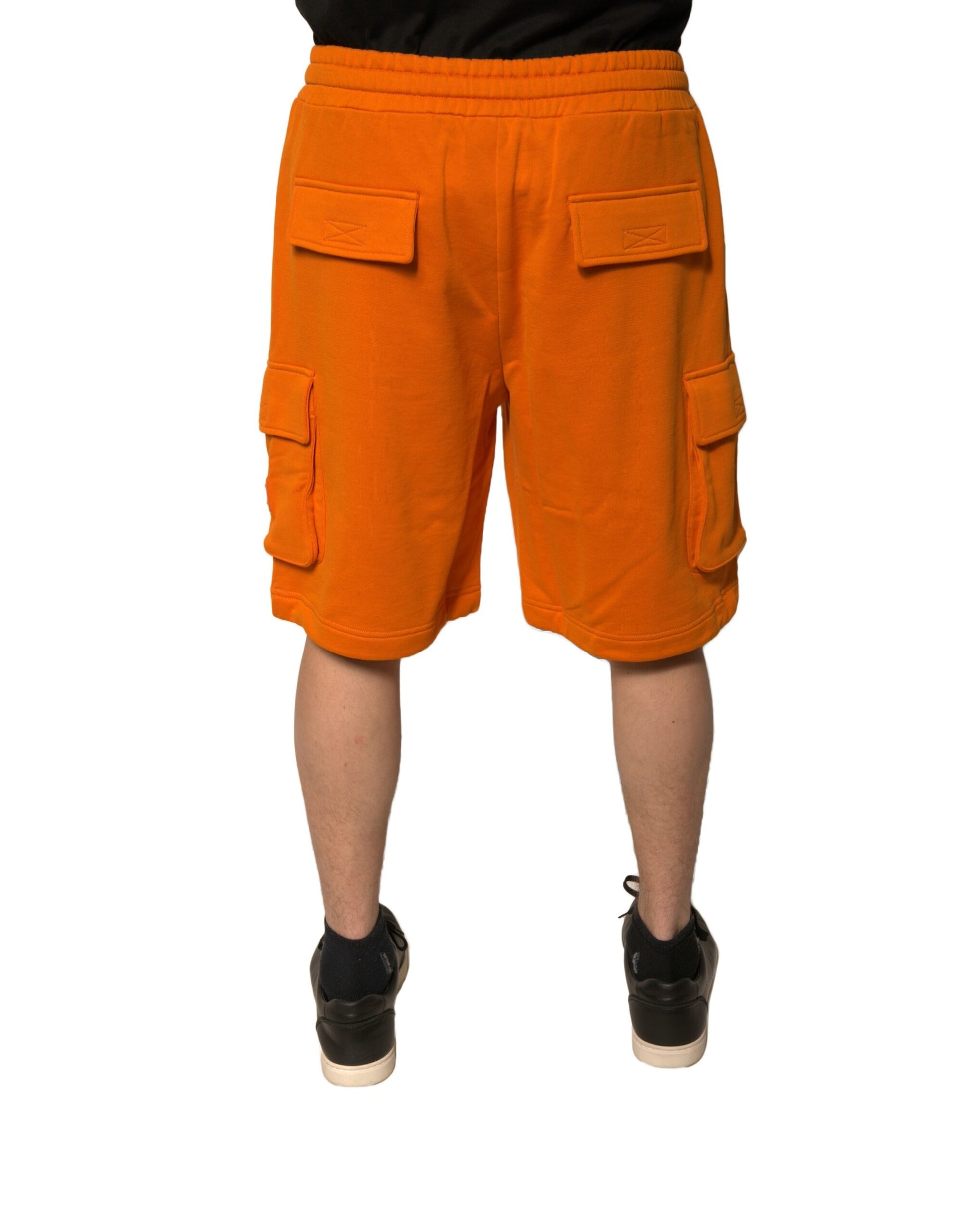 Dolce & Gabbana Orange Cotton Men's Casual Cargo Bermuda Shorts