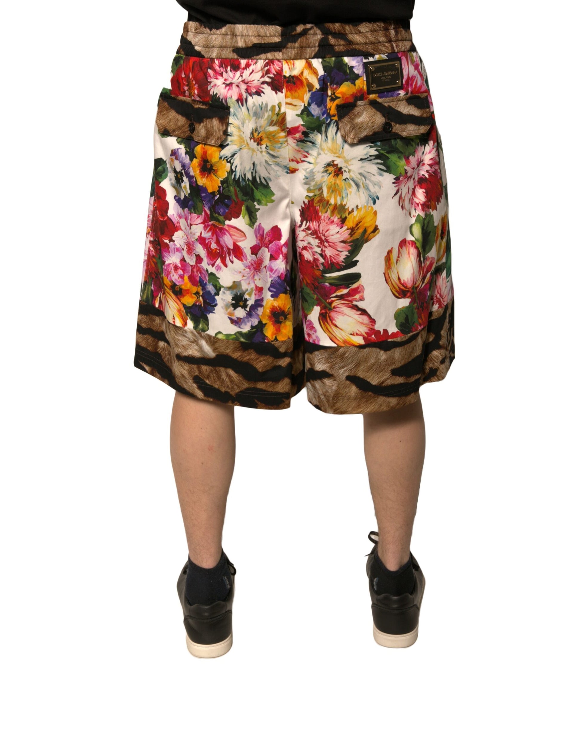 Dolce & Gabbana Multicolour Floral Cotton Men's Bermuda Shorts