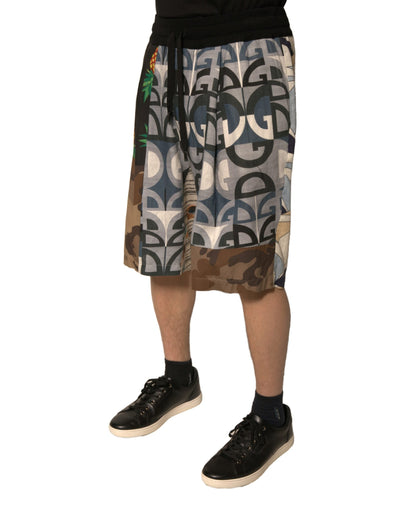 Dolce & Gabbana Multicolour Patchwork Linen Bermuda Shorts