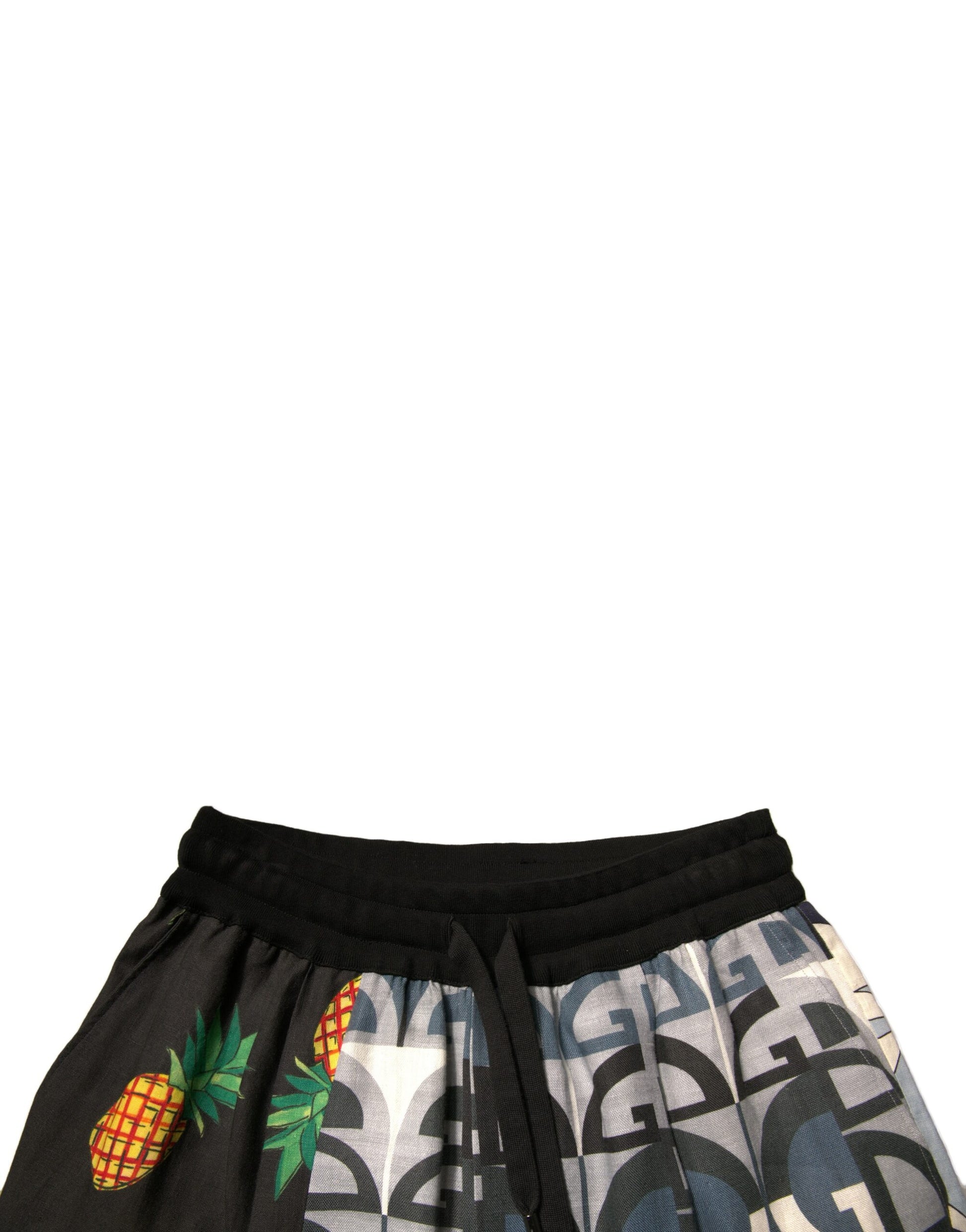 Dolce & Gabbana Multicolour Patchwork Linen Bermuda Shorts