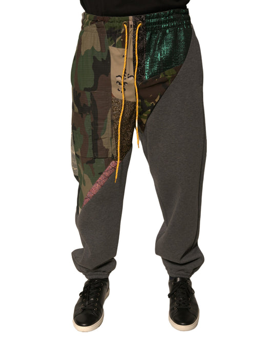 Dolce & Gabbana Multicolor Patchwork Cotton Jogger Sweatpants