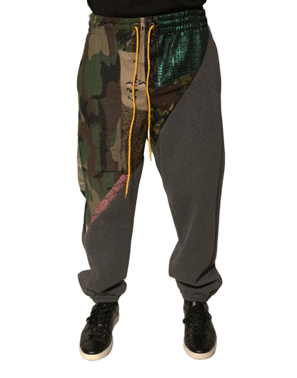 Dolce & Gabbana Multicolor Patchwork Cotton Jogger Sweatpants