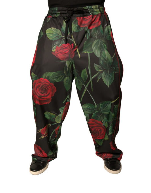 Dolce & Gabbana Black Floral Jogger Sweatpants