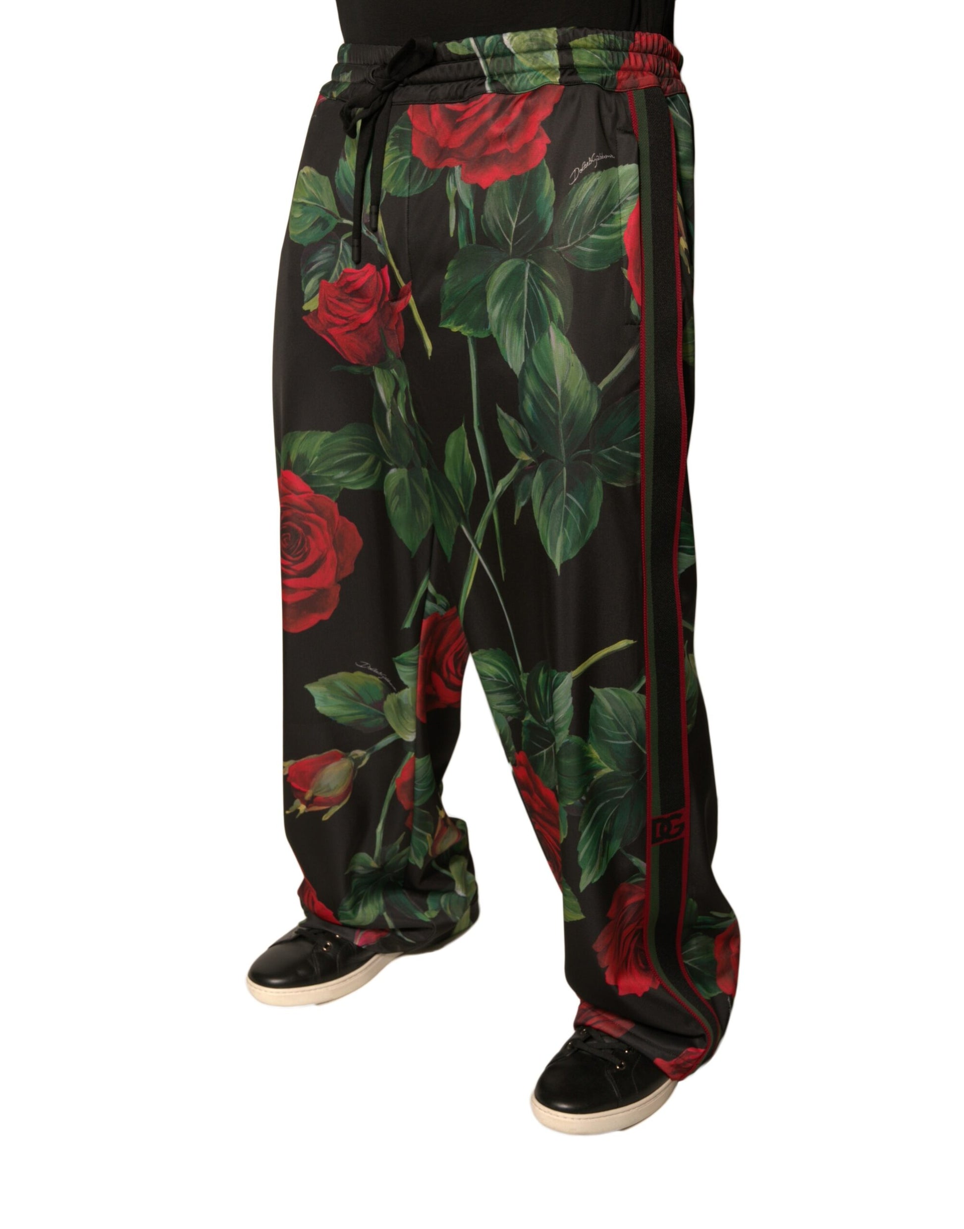 Dolce & Gabbana Black Floral Jogger Sweatpants