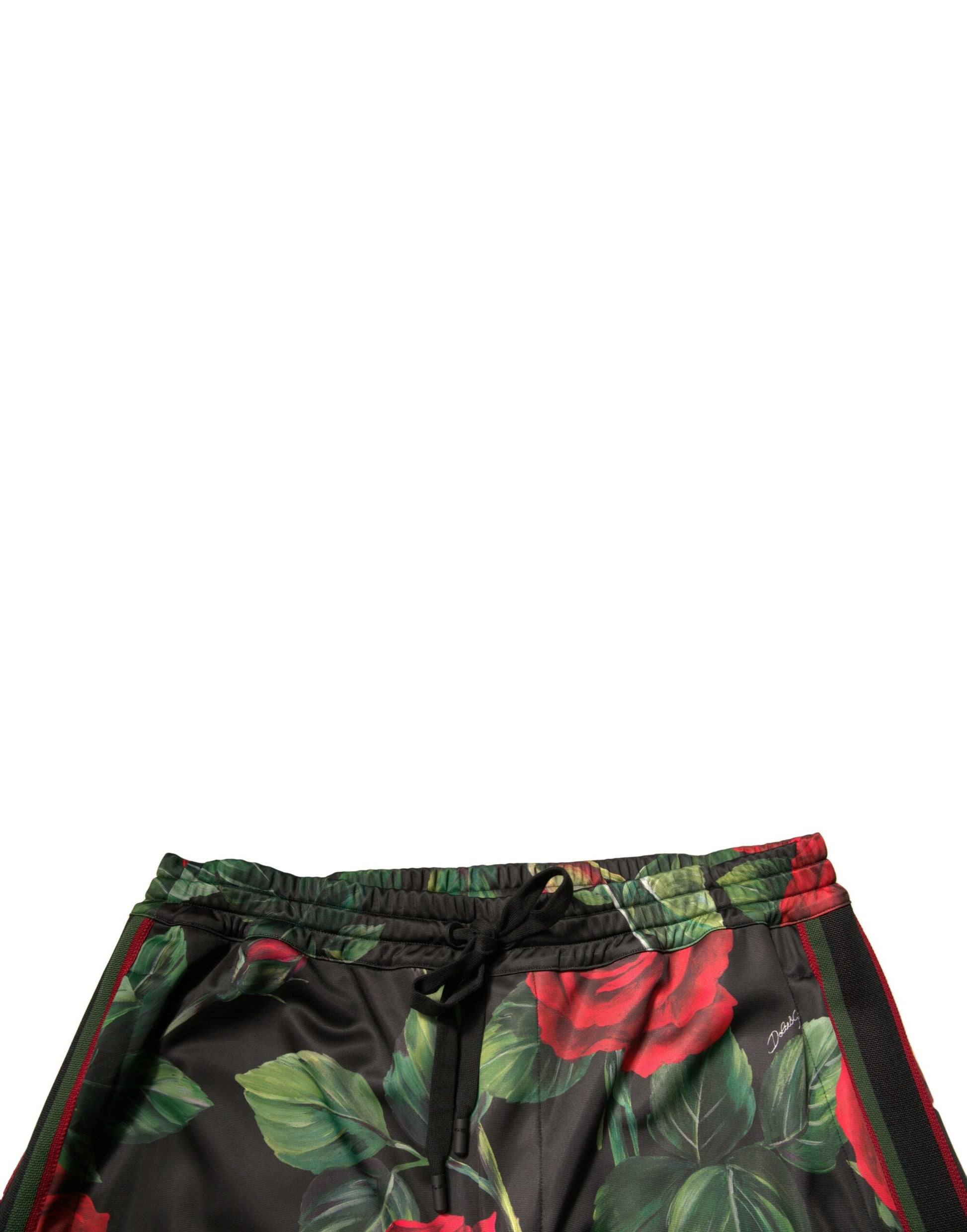 Dolce & Gabbana Black Floral Jogger Sweatpants