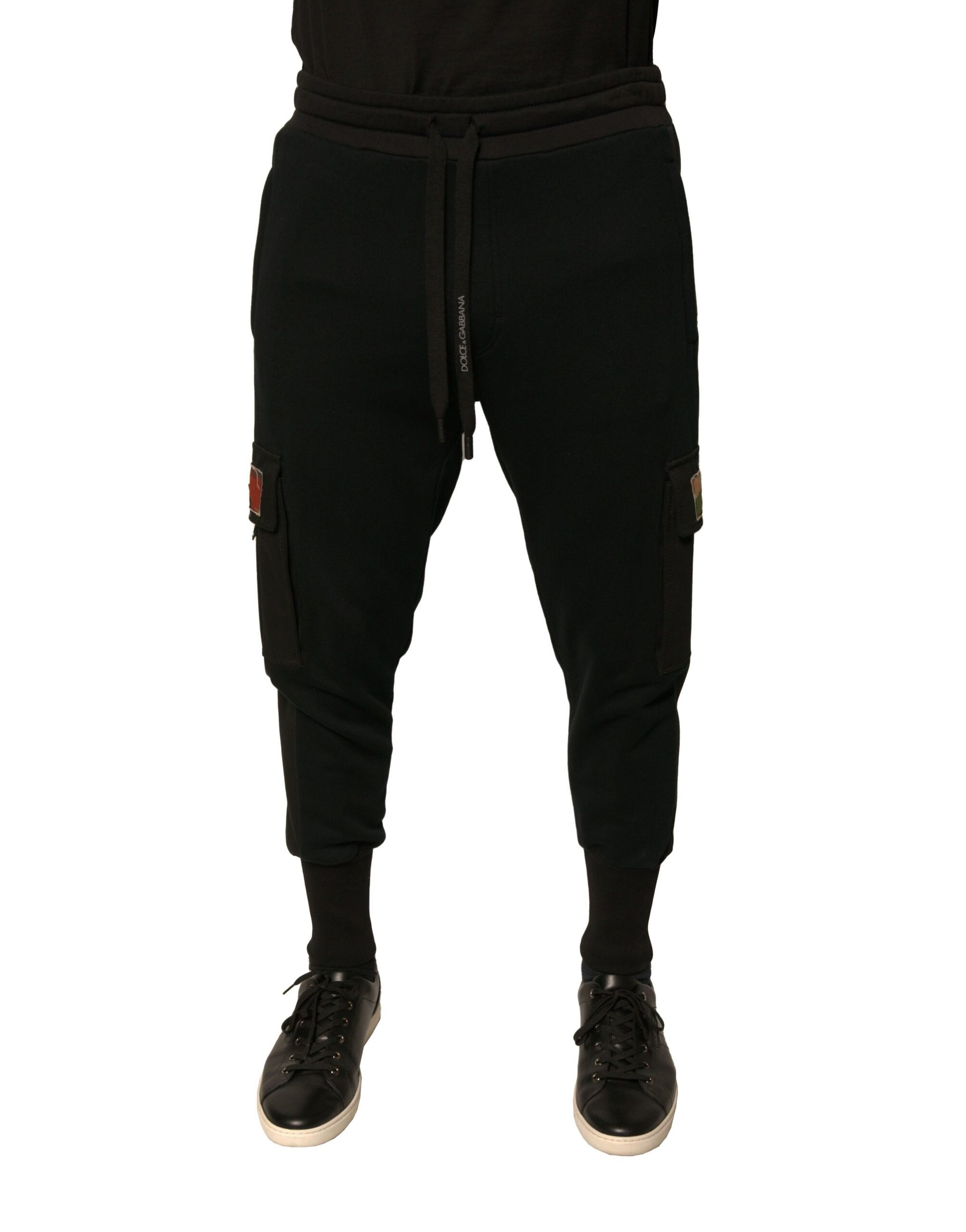 Dolce & Gabbana Black Cotton Jogger Cargo Sweatpants