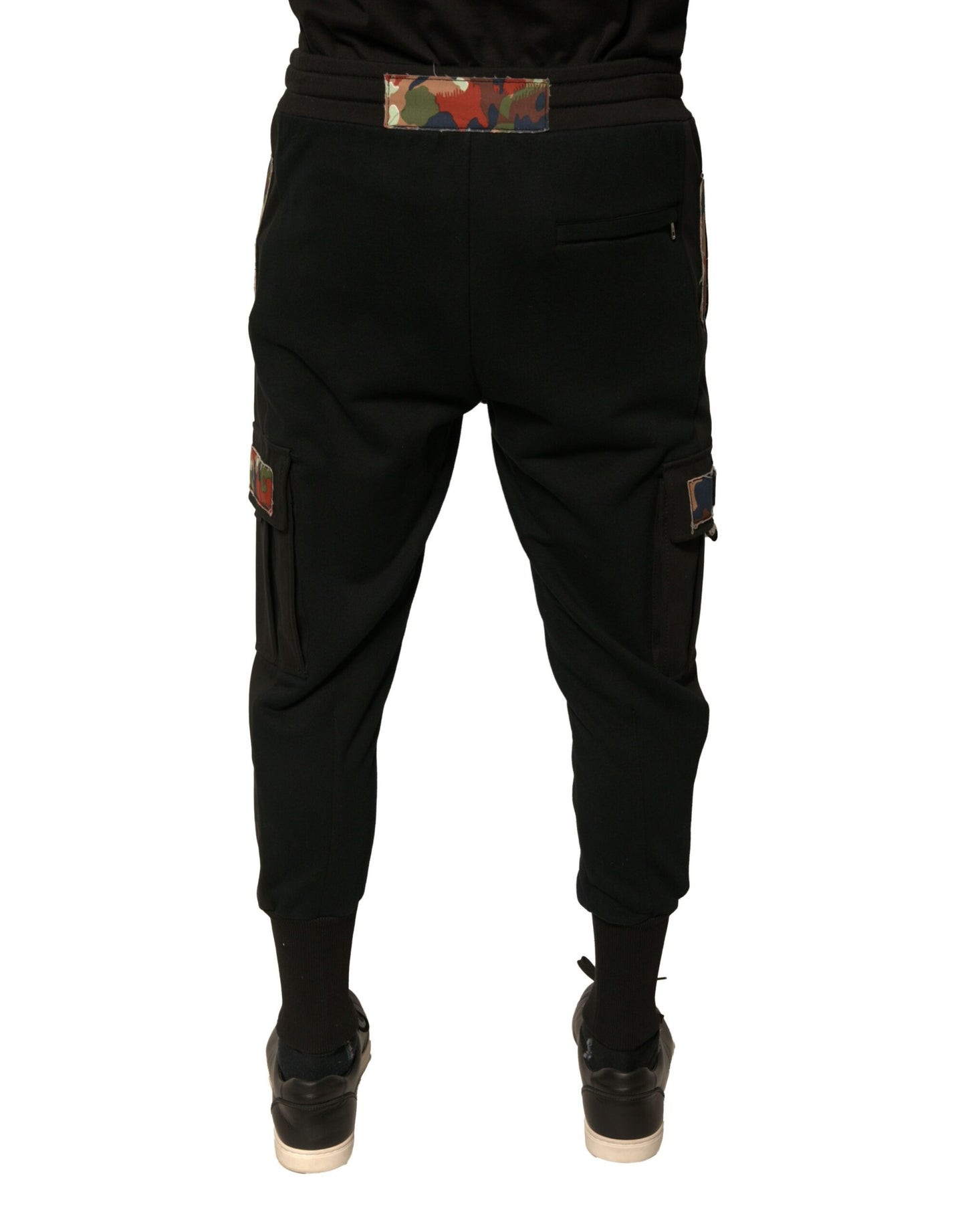 Dolce & Gabbana Black Cotton Jogger Cargo Sweatpants