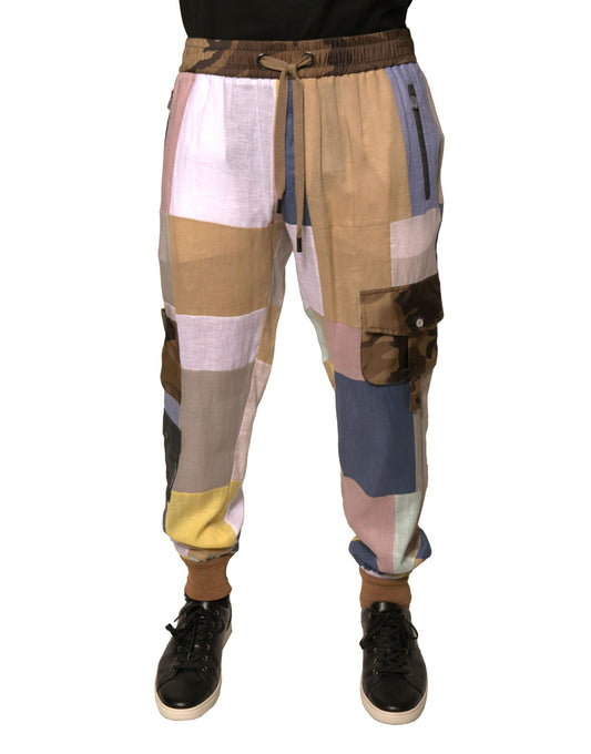 Dolce & Gabbana Multicolor Patchwork Jogger Sweatpants