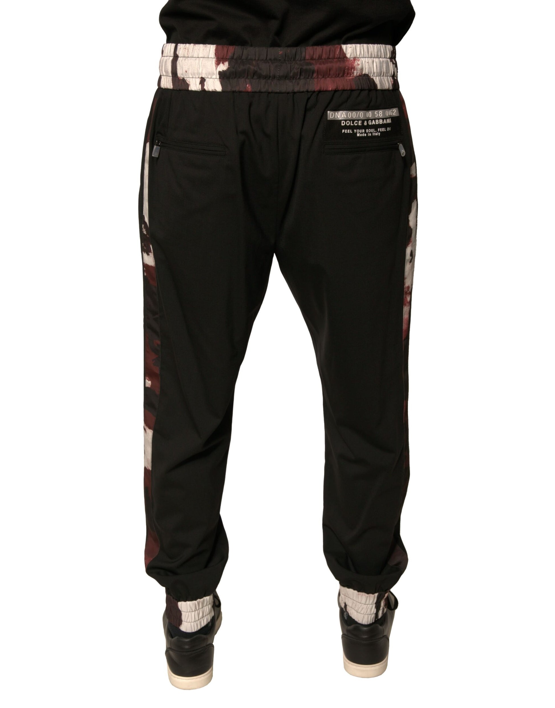 Dolce & Gabbana Black Camouflage Wool Jogger Sweatpants