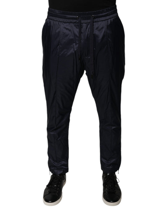 Dolce & Gabbana Dark Blue Cotton Skinny Sweatpants